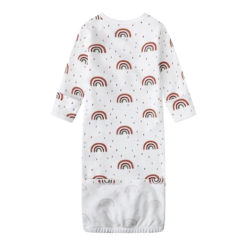 Image of O2 BABY 100% Organic Cotton Kimono Gown with Mittens & Fold-Over Pouch