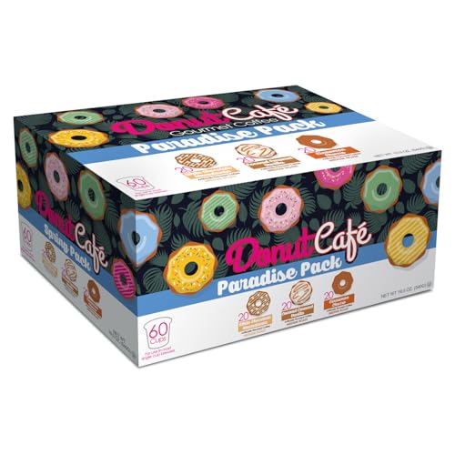 Image of Donut Cafe Paradise Pack (Choc Macadamia, Coconut CarVan, CinChurro) 60ct Single Cup