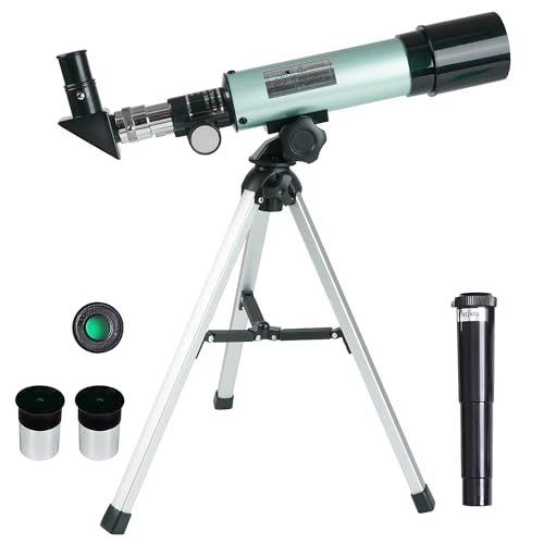 Misilmp Telescopio Astronómico para Niños Zoom 360/50mm 90X HD Monocular Espacial Exterior Telescopio Refractor Portátil con Trípode para Niños/Adultos Principiantes
