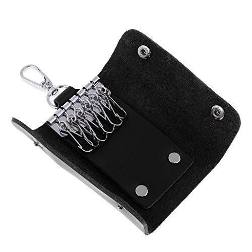 Homyl Bolsa masculina de couro legítimo para chaveiro de carro, porta-cartões, bolsa organizadora, P