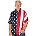 American Summer Men's Half Stars Half Stripes American Flag Patriotic Button Down Shirt for Men in X-Large
