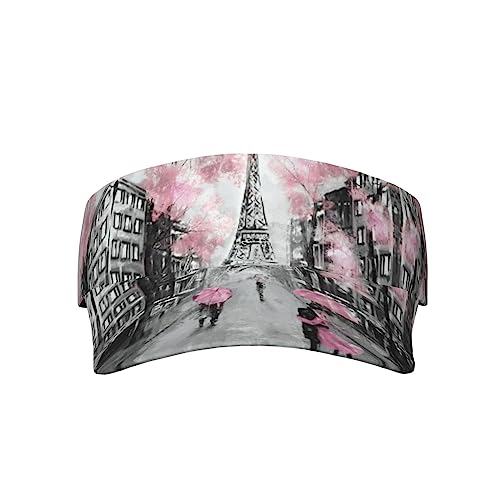 Casquette solaire rose Paris Street Tower réglable contre la chaleur d'été