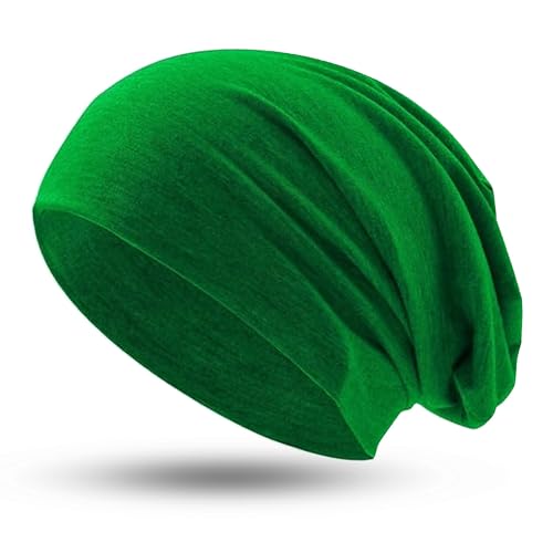 Hatstar Klassische Beanie Mütze in Grün, für Damen und Herren, weiches & atmungsaktives Material in Einheitsgröße, Übergangsmütze für Frühling, Sommer und Herbst