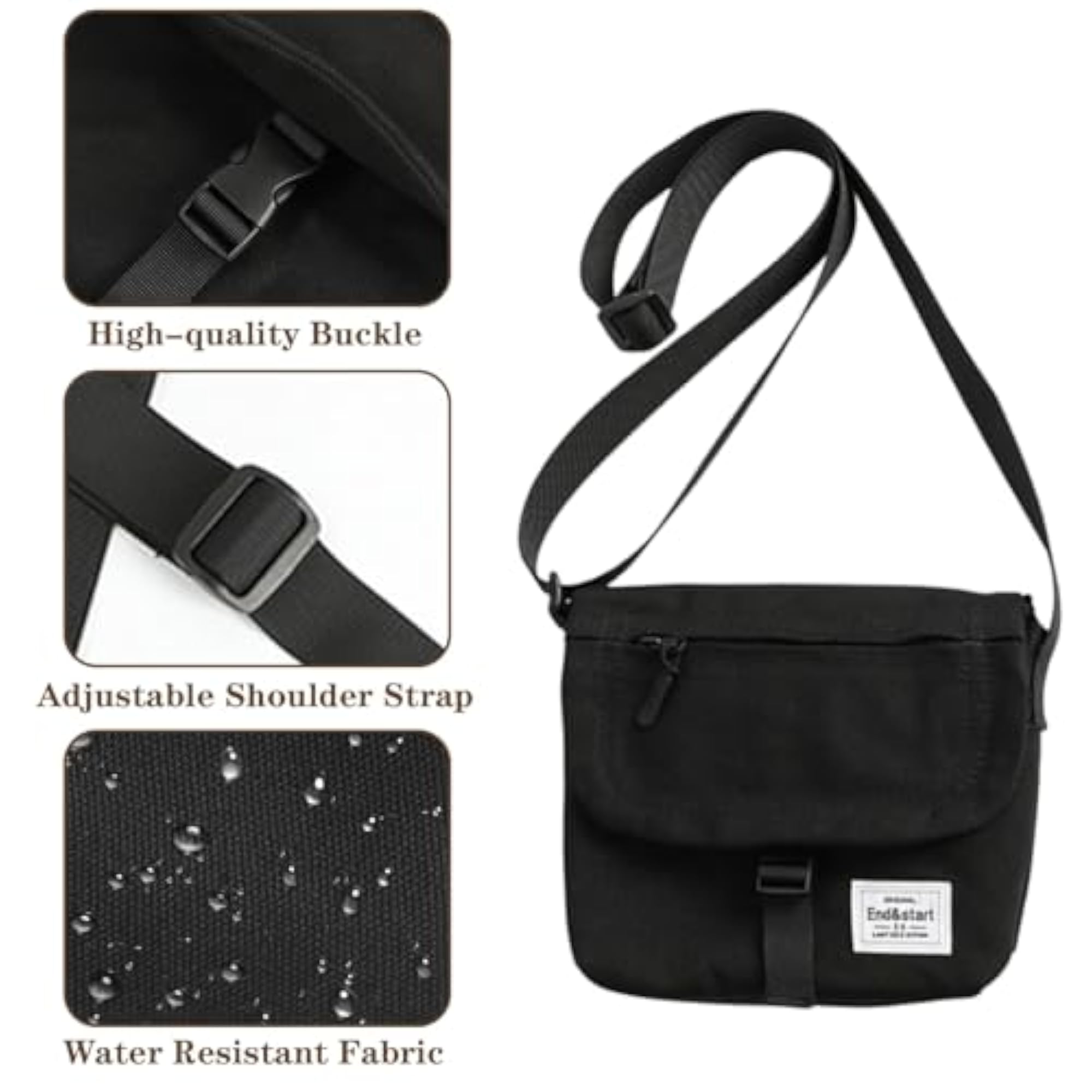 Small Canvas Messenger Bag for Men, Travel Purse