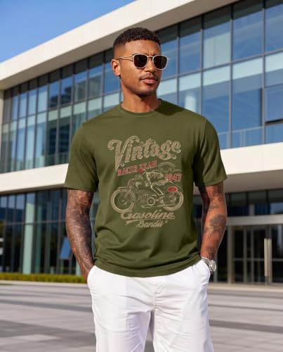 Aiyino Vintage Slim Fit Motorcycle Tee