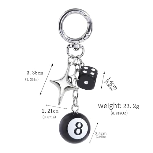 Pmeixcy Star Dice Keychain for Bags, Black - Image 6