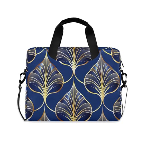 Maletín para portátil ALAZA estilo Art Deco Azul Real y Oro miniatura 1