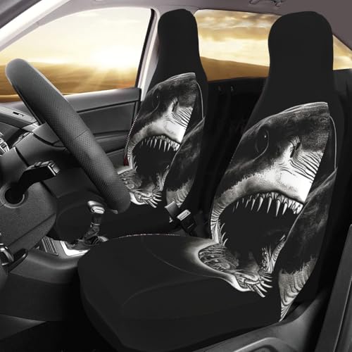 Housse de siège de voiture respirante universelle motif requin pour sièges avant de camionnette