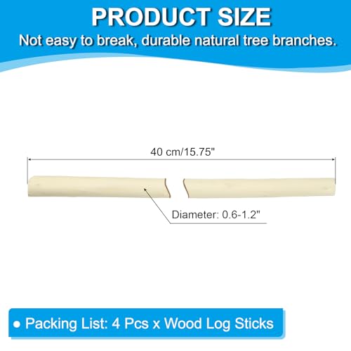 Bois flotté pour suspension macramé PATIKIL 40cm | Solution DIY facile x4 - 3