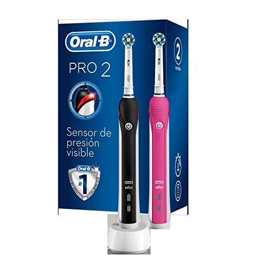 Oral-B PRO 2 2950N - Pack De 2 Cepillos De Dientes Eléctricos, 2 Mangos Rosa Y Negro Recargables Tecnología Braun, 2 Cabezales Recambio CrossAction, Temporizador Integrado Y Control De Presión