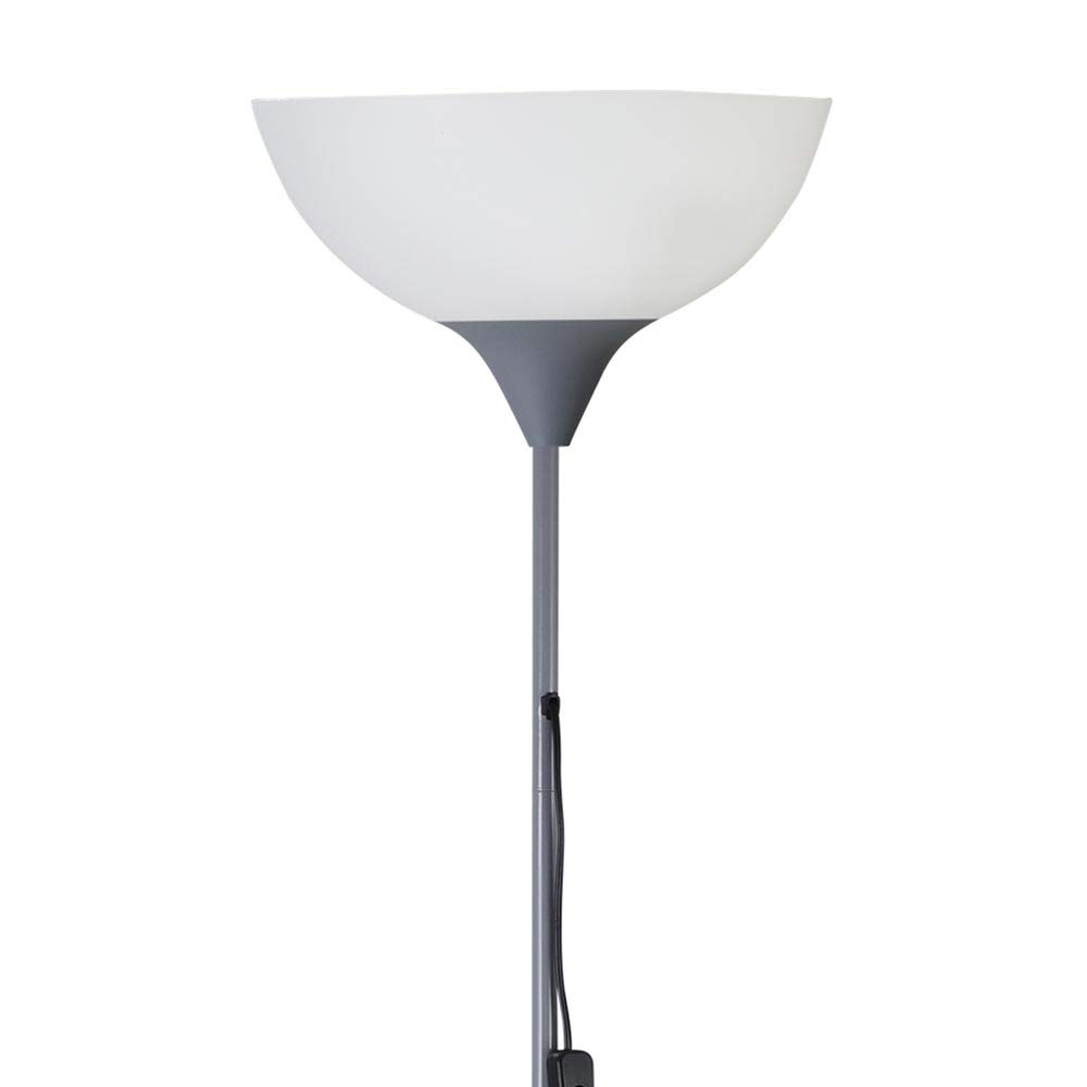BAKAJI Lámpara de pie de diseño moderno de metal con pantalla E27, máx. 40 W, altura 180 cm, para casa, salón, dormitorio, pantalla ovalada