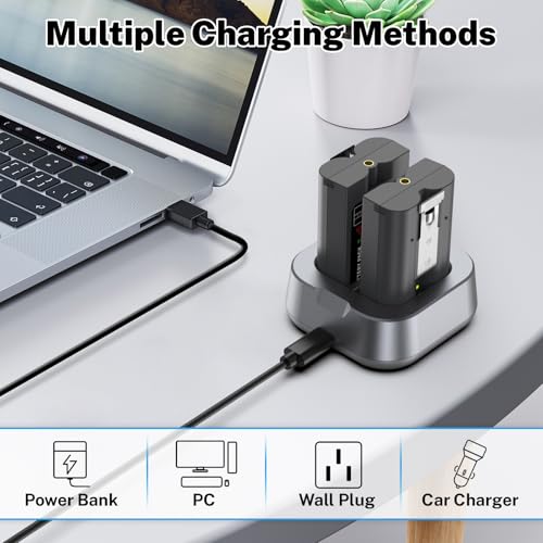 2-Pack Vervangende V4 Batterij voor Ring Deurbel, 7200 mAh Oplaadbare Camerabatterijen met Laadstation voor Ring Video Deurbel 2/3/3 Plus/4, Schijnwerpercam, Stick Up Cam en Deurspion Cam Binnen - Afbeelding 4