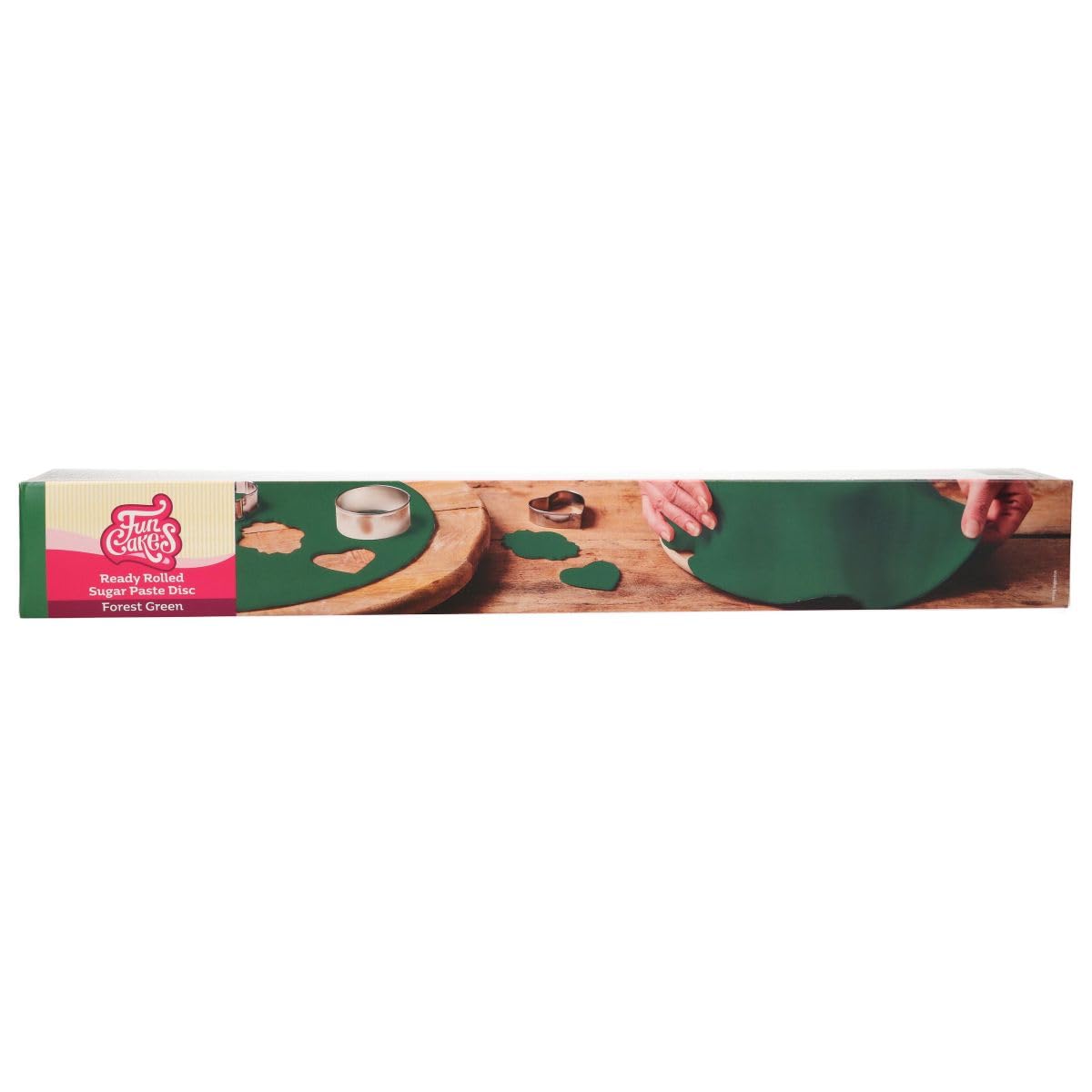 FunCakes Ready Rolled Sugar Paste Disc Forest Green: Delicious Vanilla Flavour, Already Rolled, Easy-To-Use, Perfect for Cake Decorating, 430 g