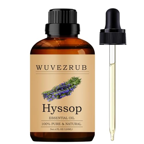 Wuvezrub Hyssop Essential Oils 120ML Pure Hyssop Essential Oil for Aromatherapy Diffuser - 4 Fl Oz