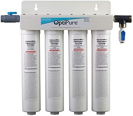 OptiPure EspressoMate EM4 Water Softener System for Espresso Machines, Improves Taste and Removes Impurities, 5-Piece Set