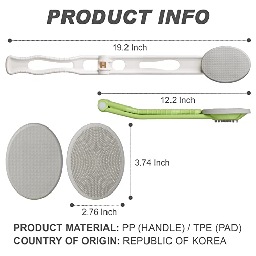 Dowmi Lotion Applicator For Back - 3-1 Foldable, Cream, Sunscreen, Ointment Applicator, 19" Long Handle, Back Scratcher - 1 Body Brush Pad, 1 Lotion Pad Included #TOP6