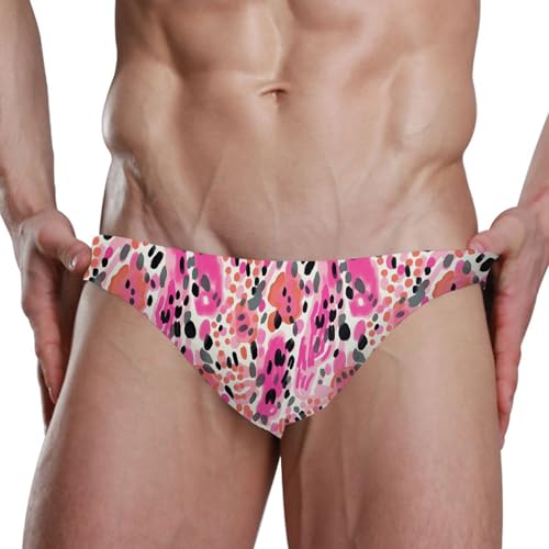 Pink Leopard Swim Briefs for Men Swimsuit Bikini Swimwear S B04028504