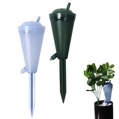 Roczential 自動水やり器 自動給水器 植物 自動給水キャップ 2個セット ペットボトル 水やりキャップ フンネル形 水やり楽だぞう 留守中水やり 挿すだけ 自動灌水 分量調節 点滴灌漑 リサイクル ガーデニング/園芸/植物/盆栽/野菜/留守に適用