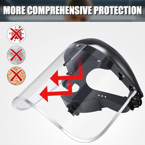Copkim 3 Pack Face Shield Grinding Cutting, Clear Visor, PET Black by Copkim - Used condition - Image 5