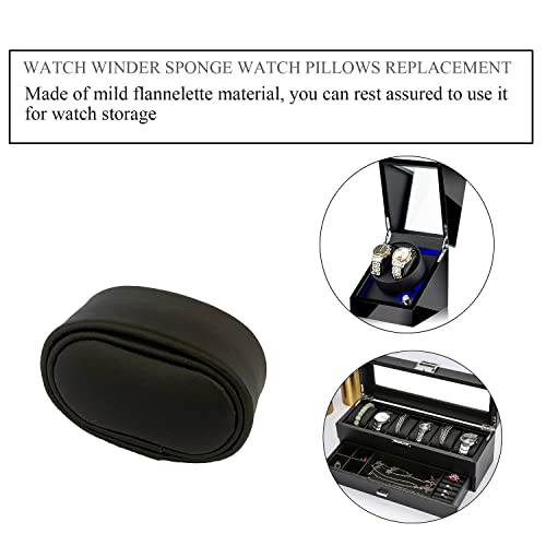 Aokelily Watch Winder Sponge Watch Pillows Replacement, Carbon Fiber Pu Leather, Set Of 4 Watch Pillows Replacements For Watch Cases Storage Jewelry Box Display Case Organizer (Black Pu) #TOP2