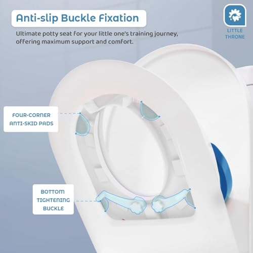 Image of StarAndDaisy Potty Seat for Kids 1-3 Years | Toilet Seat for Kids with Height Adjustable & Removable Soft Cushion, Fits All Western Toilets seat (Blue - White)