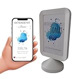 Geldgeschenk Aktie ETF Kryptowährung | Personalisierter NFC & QrCode Bildständer | Farbklecks Blau