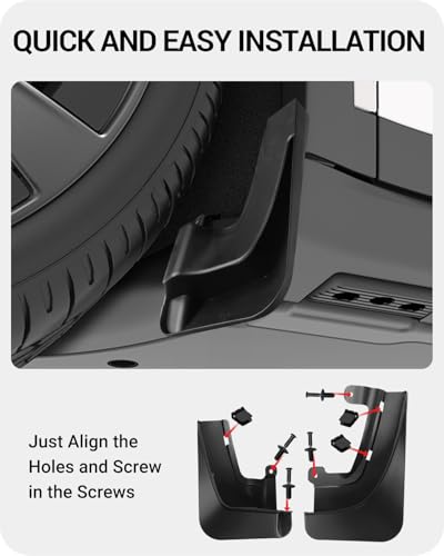 Image of BASENOR 2026 Tesla Model X /Model X Plaid Mud Flaps Splash Guards No Drilling No Tape Mudguards Vehicle Tire Protector Mudflaps for 2022-2026 Tesla Exterior Accessories (Set of 4)