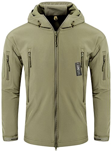 Camo Coll Men's Outerwear Camouflage Hoodie Military Jacket (B-Light Army, S)