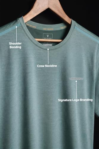 Image of Van Heusen Men's Running T-Shirt | Regular Fit | Crew Neck | Soft Breathable Mircofiber | Casual Wear | Summer Favorite | Shoulder Bonding |Sports T-Shirt | Style 61005