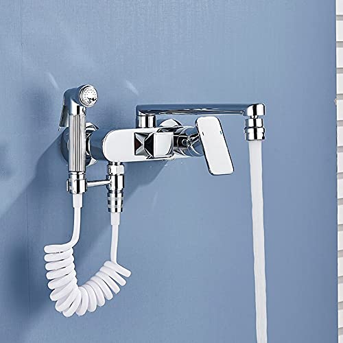Robinet mitigeur de cuisine mural avec bec pivotant eau chaude froide