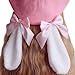 GREUS Girls Cute Bunny Ear Beret Hat with Bow, Kawaii Lolita Style Cosplay Hat Furry Rabbit Ear Artist Cap for Winter & Party