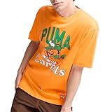 PUMA Mens Carrots X Graphic Crew Neck Short Sleeve Casual Tops Casual - Orange - Size M