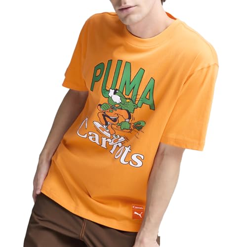 PUMA Mens Carrots X Graphic Crew Neck Short Sleeve Casual Tops Casual - Orange - Size M