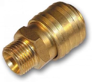 '2 x Brass Compressed Air Connectors (NW 7.2) with External Thread 1/2 (Inch)