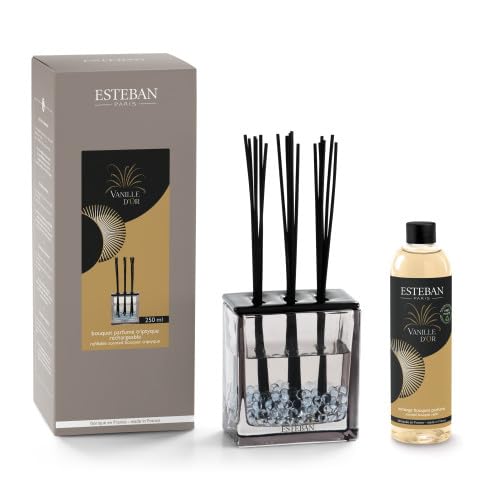 Bouquet parfumé Vanille d'or Esteban diffuseur haut de gamme triptyque