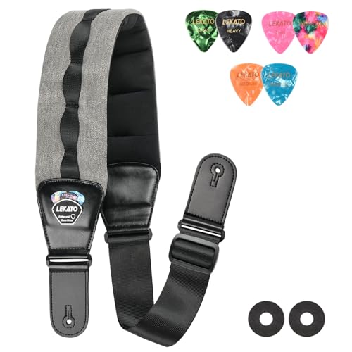 LEKATO Bass Guitar Straps for Heavy Bass & Guitars with 3.5”