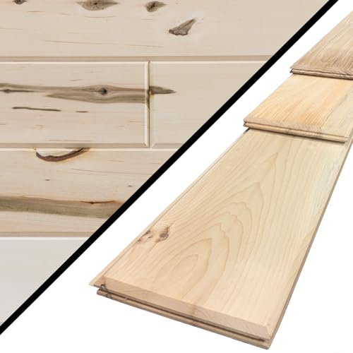 Wilson Real Wood Tongue and Groove Rustic Natural Reversible V-Groove or Shiplap Boards (End-Matched) (6" (26 sq. feet), Basswood)