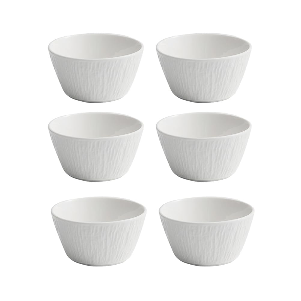 Miski Ceramiczne,Miski na Płatki Zbożowe,Zupy,Sałatki,Mikrofalówki,Zmywarki,do Owsianki,Makaronu,Deserów, Ryżu, Owoców i Lodów,Biały,Zestaw 6-Częściowy