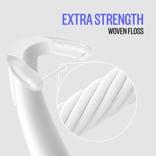 Image of FLAUS Electric Flosser Refills (Oprah's List, Shark Tank) 90ct Extra Strong Woven Dental Clear Floss Heads - No Break, Ultra Durable Refillable Dental Floss Picks for Teeth