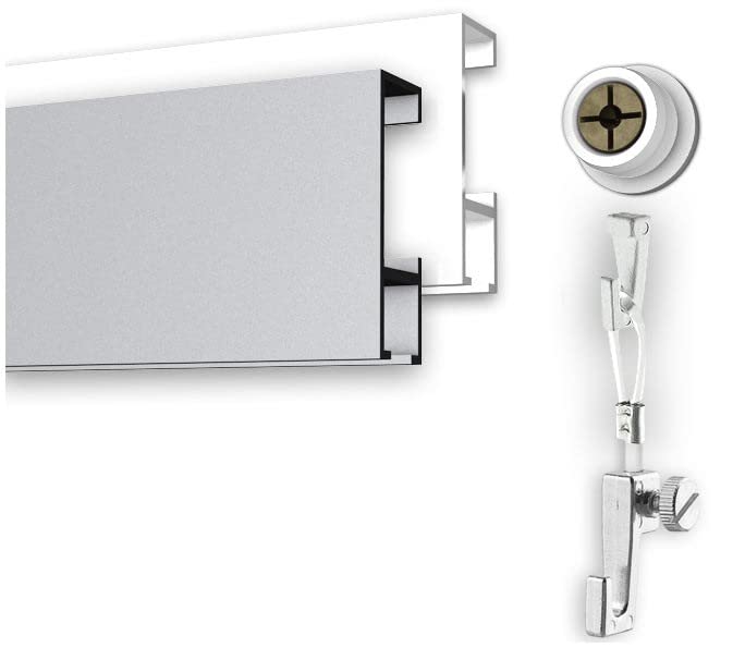 Rail d'accrochage pour cadres Neumann blanc 20 m avec système œillet