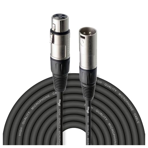 Stagg 10m XLR to XLR Plug Microphone Cable, Negro