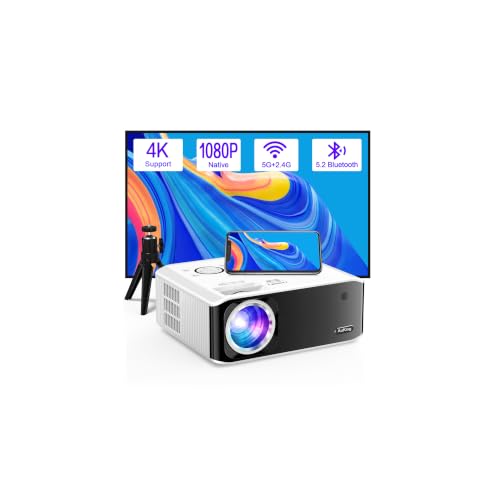 Image of Auking 3000ANSI 4K Outdoor Projector with WiFi and Bluetooth, 6D/4P Keystone, 50% Zoom, 300" Movie Projector for Laptop/HDMI/USB/TV Box/Android/iOS