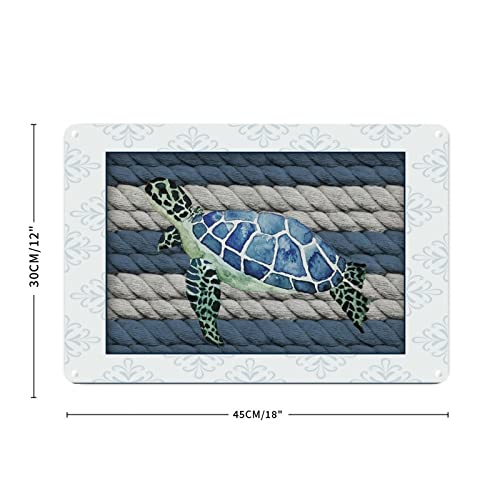 Ocean Beach Watercolor Sea Turtle Metal Plaque Tin Sign Nautical Sailboat Vintage Home Decorative Signs Beach Funny Sayings Beach Time Aluminum Art Signs For Front Porch Outdoor Bedroom 12X18In #TOP3