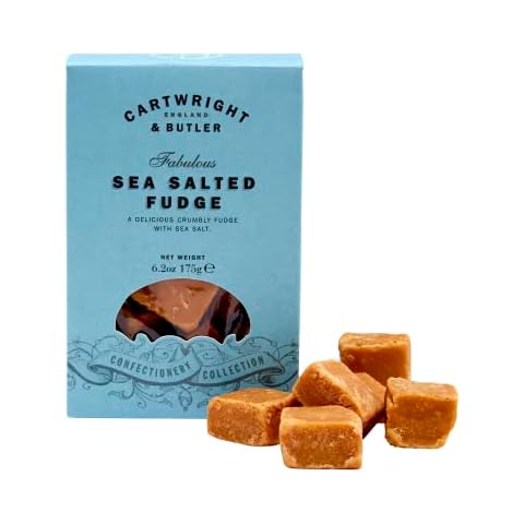 Cartwright & Butler Salted Sea Fudge Karton | reichhaltiger, cremiger und bröckeliger Fudge aus Meersalz | Traditioneller All Butter Fudge - Sea Salted Fudge, 6 Stück Cover