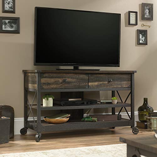 Sauder Steel River Tv Stand, For Tvs Up To 52", Carbon Oak Finish #TOP1