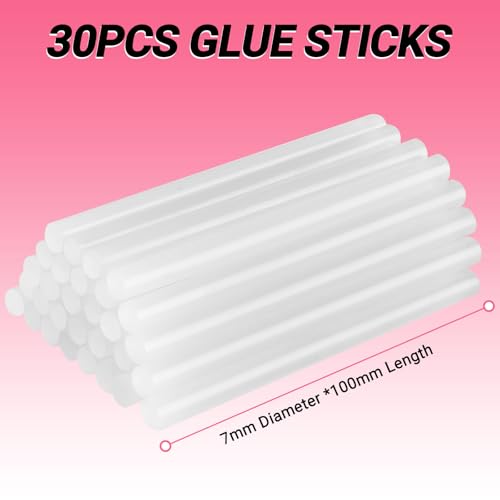 Mini Hot Glue Gun Kit:DEKOPRO 20Watt High Temp Glue Guns Tool with 55-Inch Cord, Includes 30 Glue Sticks for Glue Gun Crafts DIY, School Art, Quick Home Repair (Pink) - Image 5