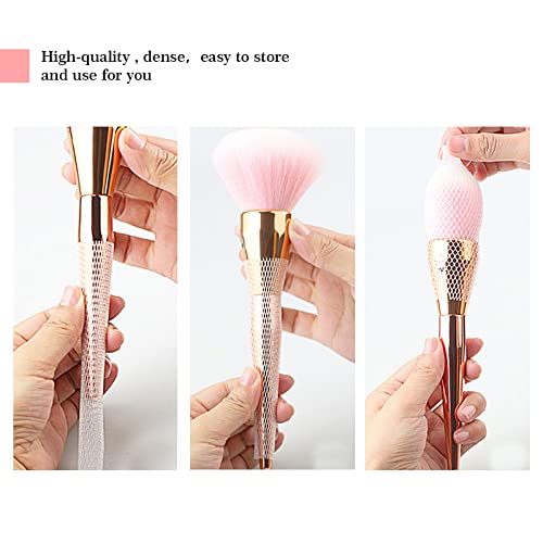 Bysiter Makeup Brush Protector Cosmetic Makeup Brush Pen Guard Expandable Mesh Sleeve Covers Set Storage Small Medium Large Sizes Brushes For Travel (Pink) #TOP7