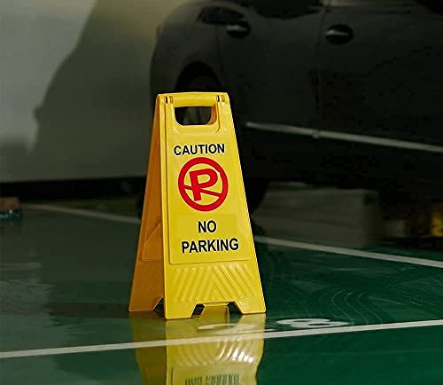 Image of Generic Miracle No Parking Sign Board, Yellow, Plastic, Cautionary, (1.2 x 2.4) inches, 1 count
