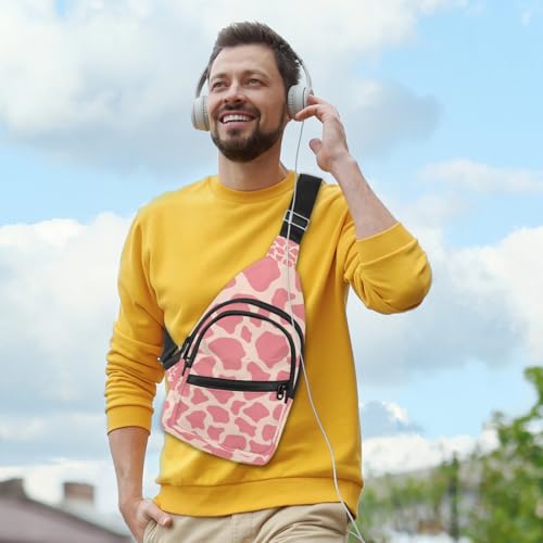 Sac à dos à bandoulière rose motif vache avec sangle réglable - 6