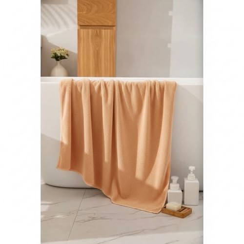 Image of Dribble Coral Fleece 450 GSM Bath Towel 70x140 cm | Ultra Soft, Quick Dry, Highly Absorbent | Lightweight & Skin-Friendly Towel for Bathroom, Gym & Travel, (Peach /Brown, Pack of 2)